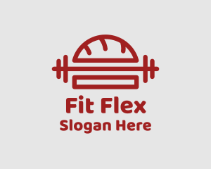 Burger Dumbbell Weights logo design