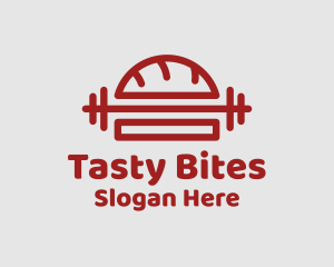 Burger Dumbbell Weights logo design