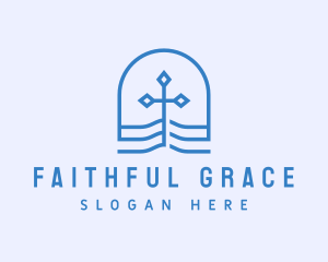 Religious Church Cross logo design