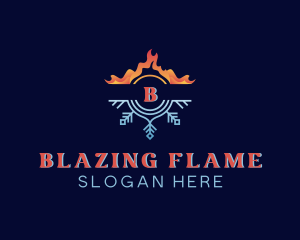 Heating Cold Hvac logo design