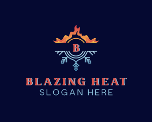 Heating Cold Hvac logo design