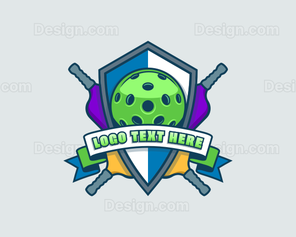 Pickleball Sports Shield Logo