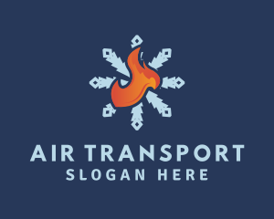 Snowflake Fire HVAC logo design