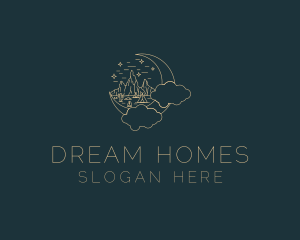 Monoline Moon Dream logo design