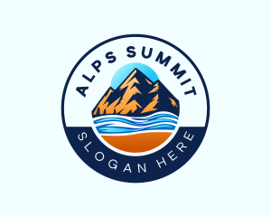 Alps Snowy Mountain logo design