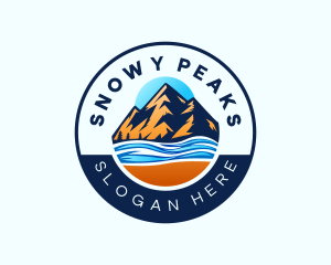 Alps Snowy Mountain logo design