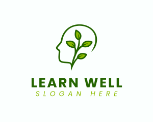 Wellness Plant Head logo design