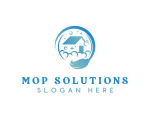 Mop Wash Cleaning logo design