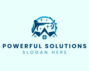 Power Wash Housekeeping logo design