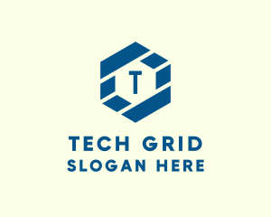 Digital Tech Hexagon logo design