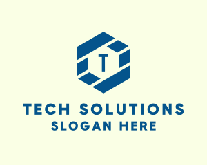 Digital Tech Hexagon logo design