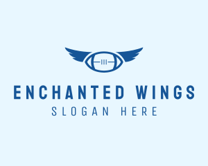 Blue Football Wings logo design