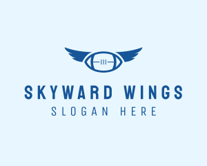 Blue Football Wings logo design