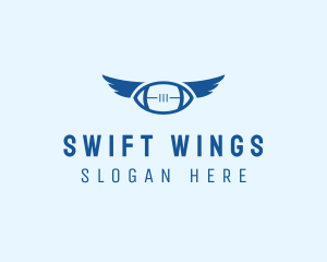 Blue Football Wings logo design