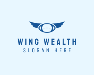 Blue Football Wings logo design