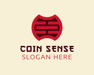 Oriental Traditional Coin logo design