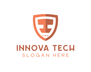 Tech Shield Letter I logo design