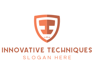 Tech Shield Letter I logo design