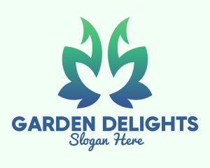 Green Gradient Plant logo design