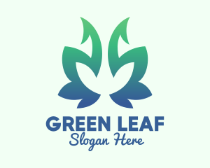 Green Gradient Plant logo design