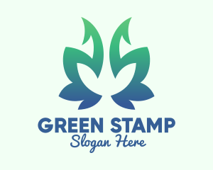 Green Gradient Plant logo design