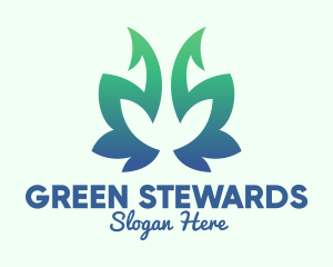 Green Gradient Plant logo design