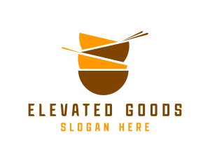 Asian Bowls Chopsticks logo design