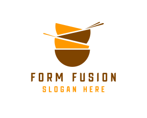 Asian Bowls Chopsticks logo design