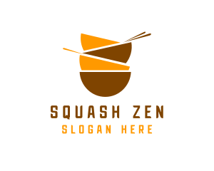 Asian Bowls Chopsticks logo design