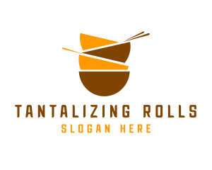 Asian Bowls Chopsticks logo design