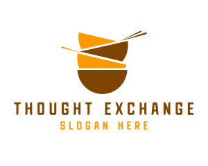 Asian Bowls Chopsticks logo design