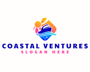 Cruise Ship Travel logo design