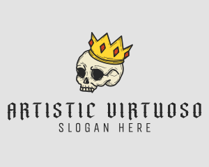 Creepy Crown Skull logo design