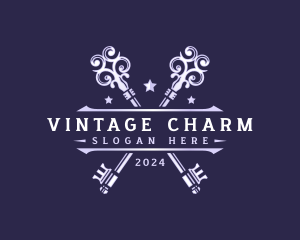 Premium Vintage Key logo design