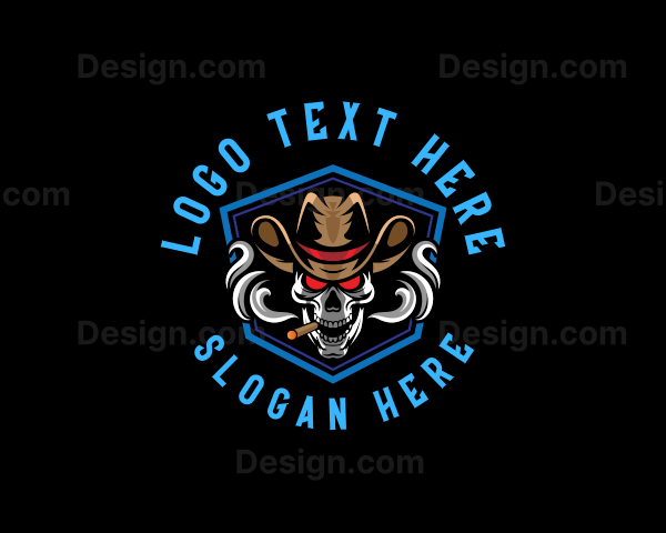 Skull Hat Smoking Logo