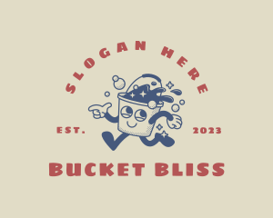 Bucket Sanitation Cleaning logo design