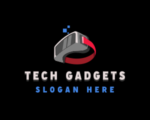 Virtual Reality Gaming Goggles Gadget logo design