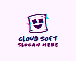 Marshmallow Face Glitch logo design