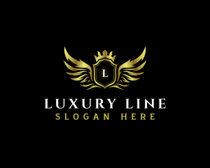 Luxury  Wings Shield logo design