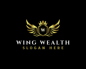 Luxury  Wings Shield logo design