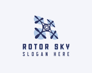 Rotorcraft Quadcopter Surveillance logo design