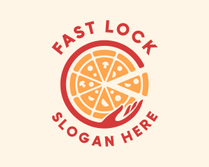 Fast Food Pizza Hand logo design