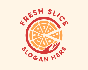 Fast Food Pizza Hand logo design