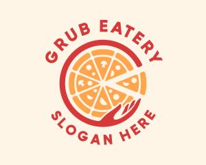 Fast Food Pizza Hand logo design