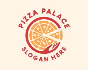 Fast Food Pizza Hand logo design