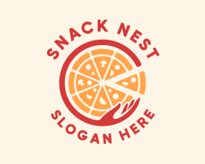 Fast Food Pizza Hand logo design