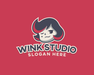 Cute Girl Game Streamer logo design