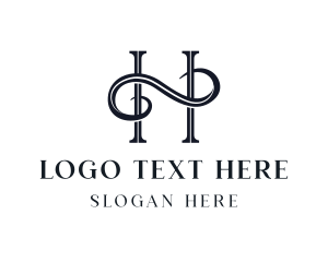 Elegant Swirl Business Letter H logo