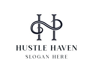 Elegant Swirl Business Letter H logo design