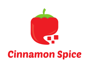 Red Digital Chili Pixel logo design